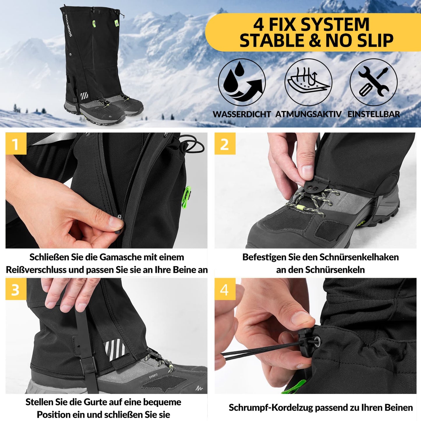 Outdoor Gaiters Waterproof Snow Gaiters Men's Women's ROCKBROS