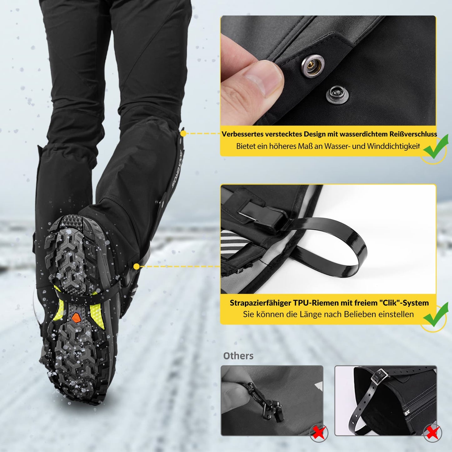 Outdoor Gaiters Waterproof Snow Gaiters Men's Women's ROCKBROS