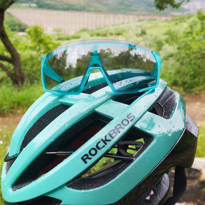 Photochromic HD cycling glasses for outdoor activities, blue, ROCKBROS