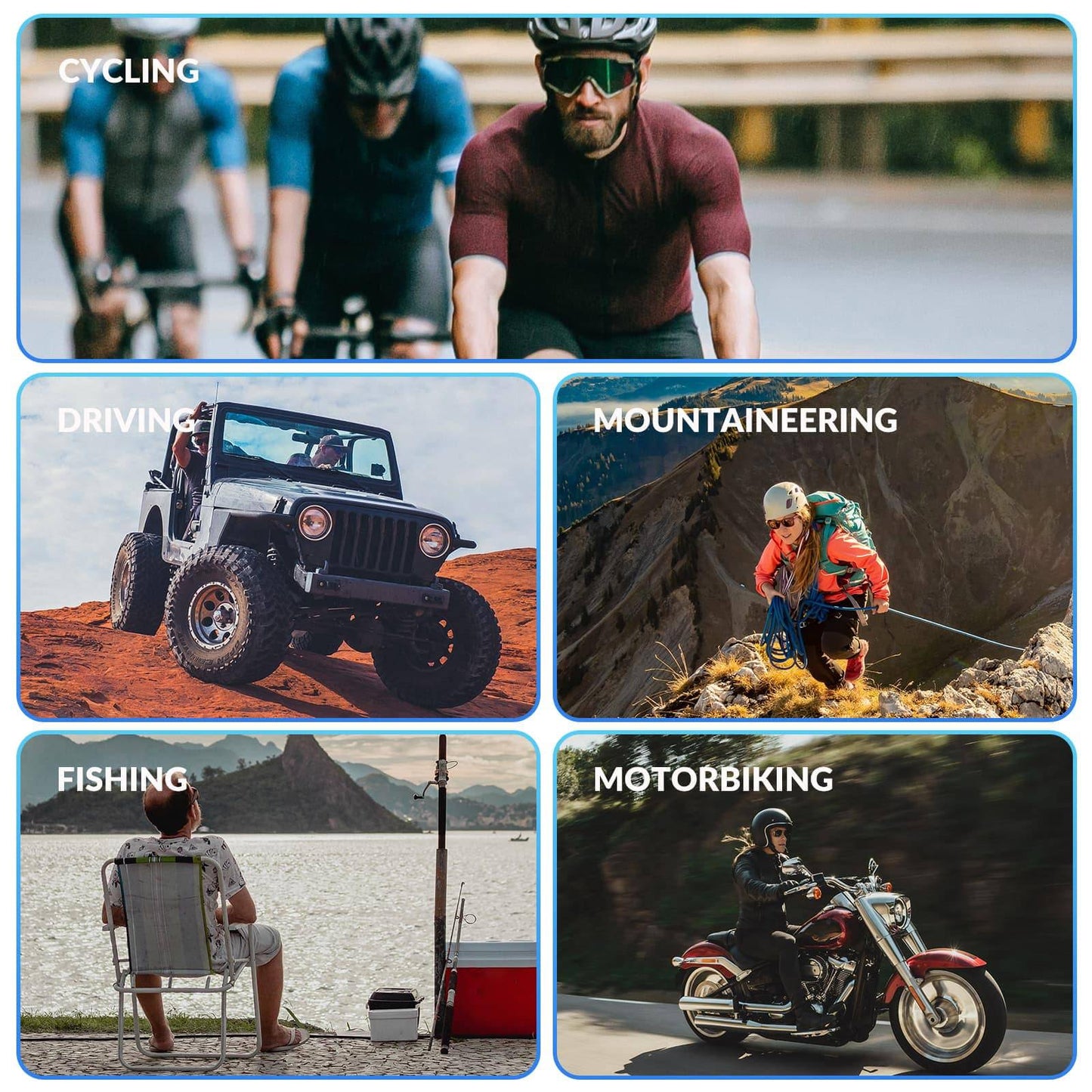 Photochromic HD cycling glasses for outdoor activities, blue, ROCKBROS