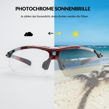 Photochromic sports glasses with interchangeable elastic headband ROCKBROS