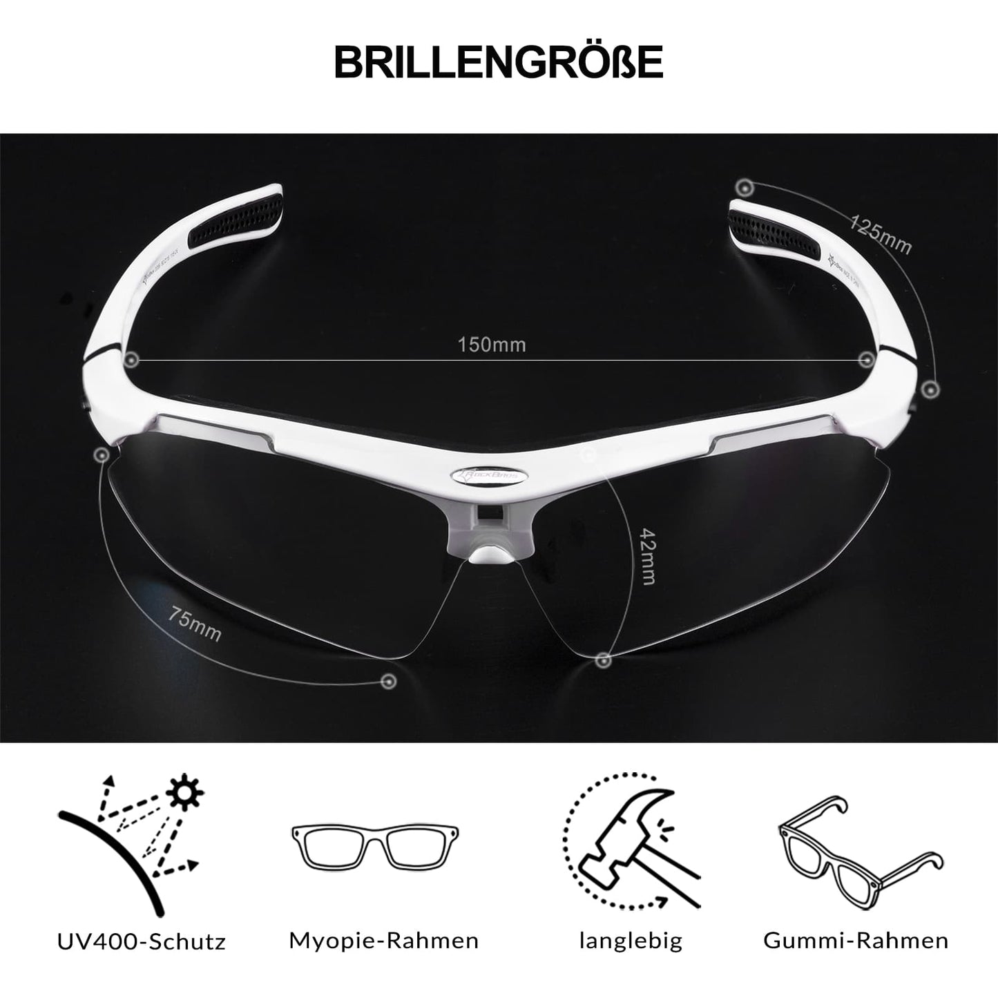 Photochromic sports glasses with interchangeable elastic headband ROCKBROS