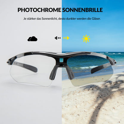 Photochromic sports glasses with interchangeable elastic headband ROCKBROS
