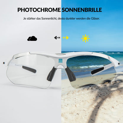 Photochromic sports glasses with interchangeable elastic headband ROCKBROS
