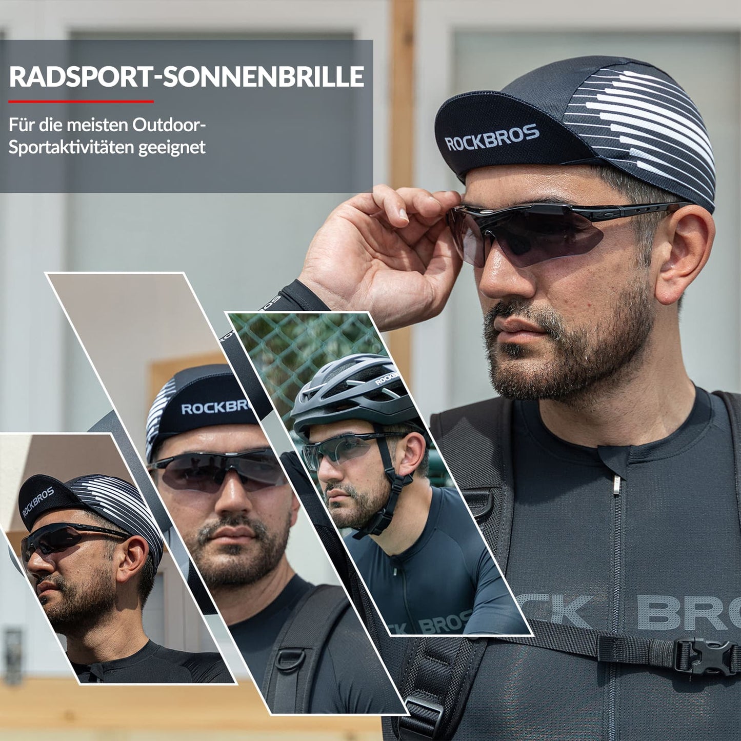 Photochromic sports glasses with interchangeable elastic headband ROCKBROS