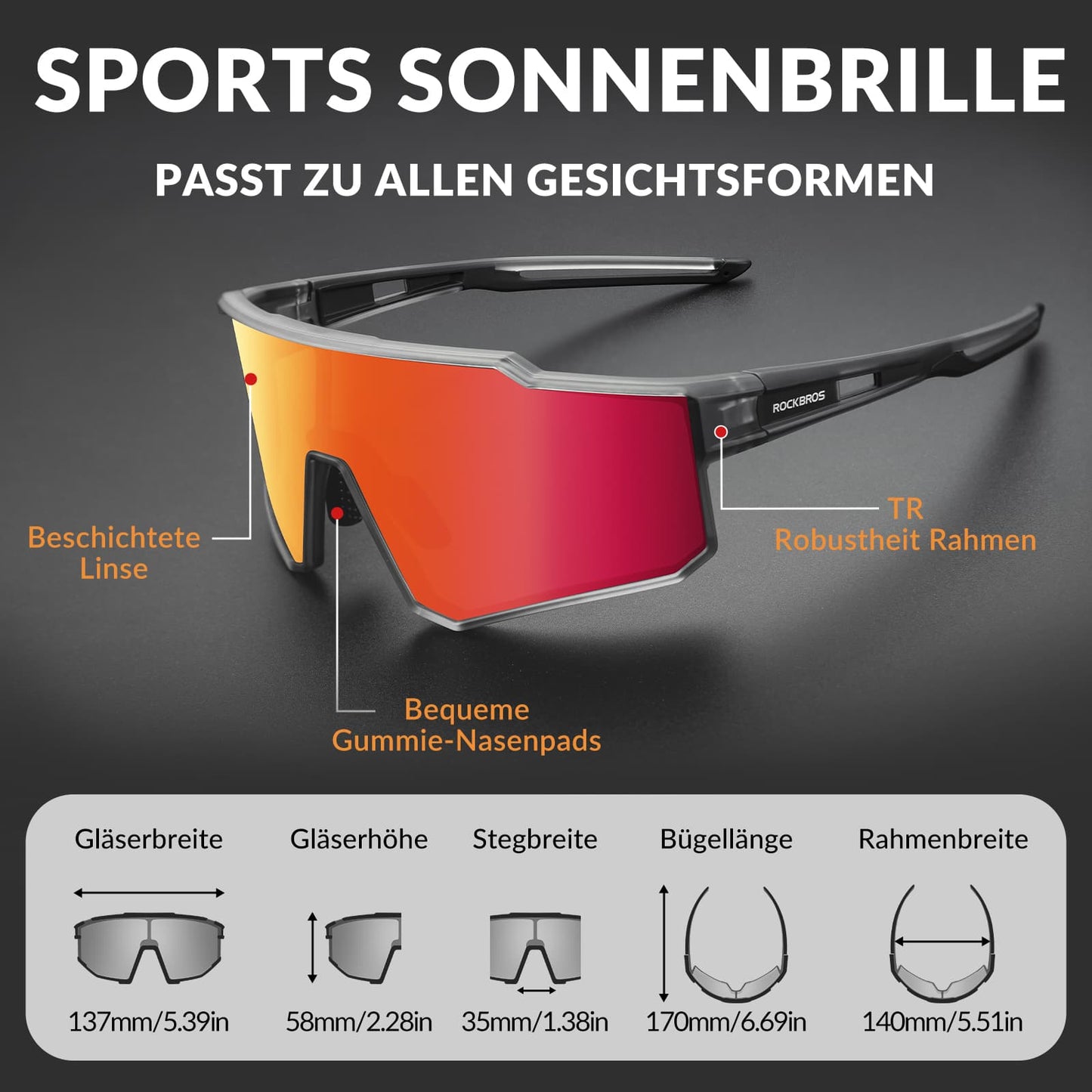 Polarized cycling sunglasses, sports sunglasses for outdoor sports, ROCKBROS