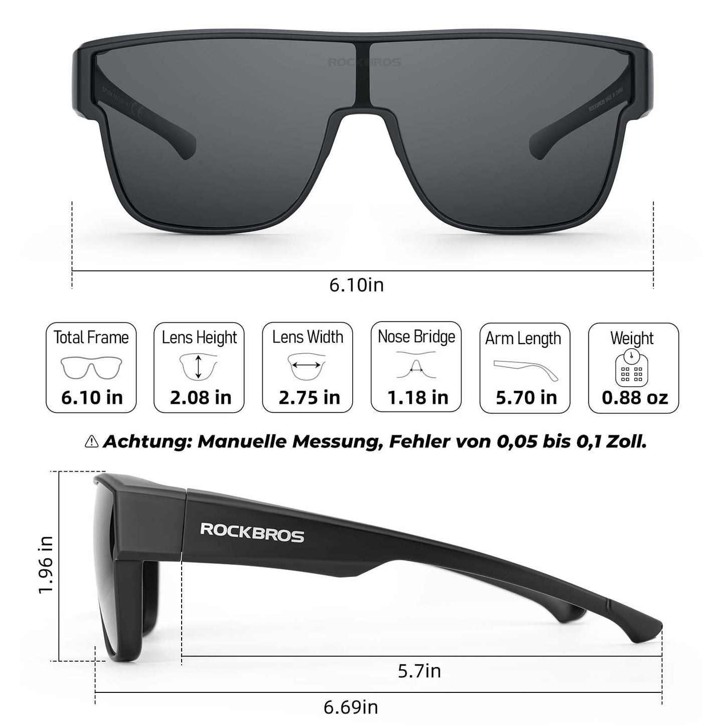Polarized cycling glasses, short-vision glasses, over-glasses, unisex sports glasses, ROCKBROS