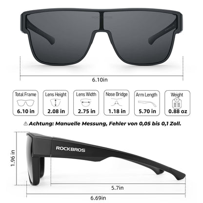 Polarized cycling glasses, short-vision glasses, over-glasses, unisex sports glasses, ROCKBROS