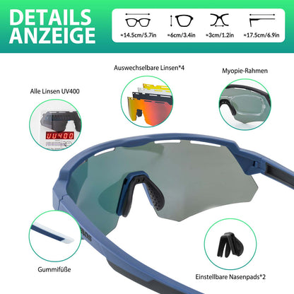 Polarized cycling glasses with 4 interchangeable lenses ROCKBROS