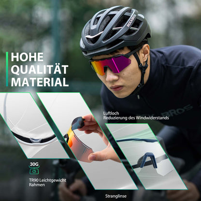 Polarized cycling glasses with 4 interchangeable lenses ROCKBROS