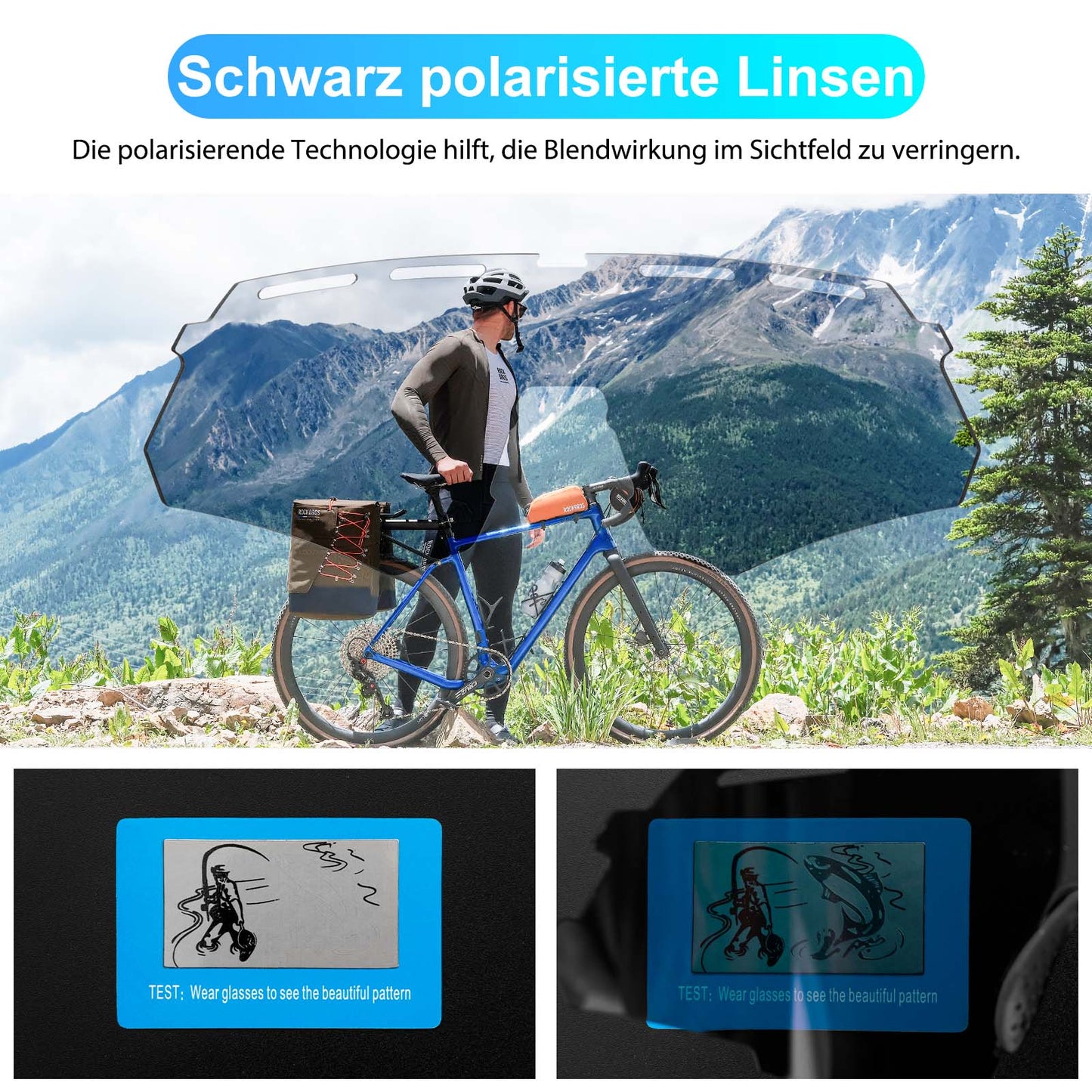 Polarized cycling glasses with 4 interchangeable lenses ROCKBROS