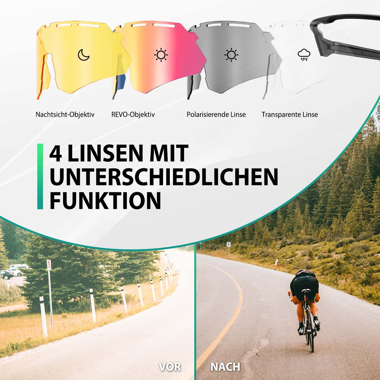 Polarized cycling glasses with 4 interchangeable lenses ROCKBROS