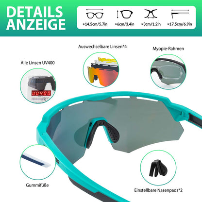 Polarized cycling glasses with 4 interchangeable lenses ROCKBROS