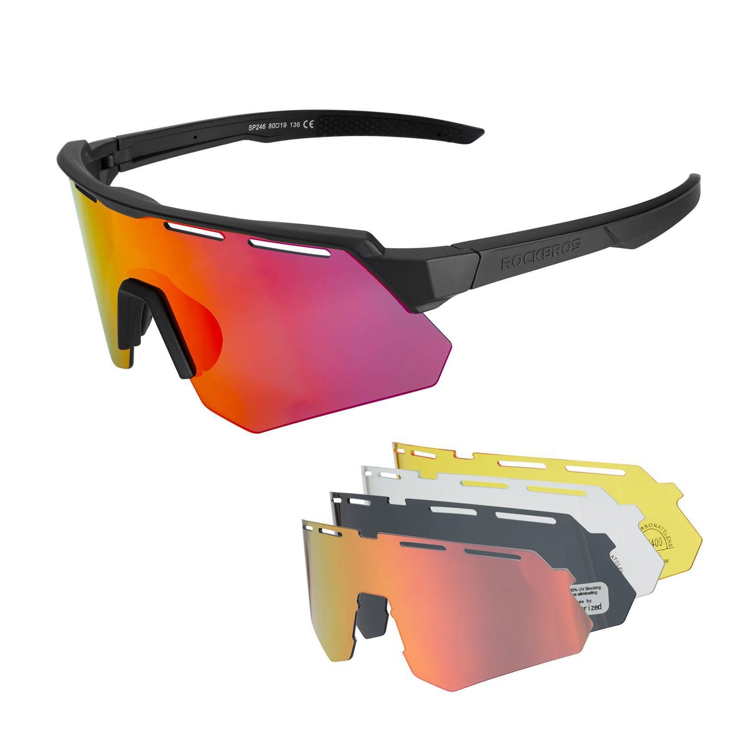 Polarized cycling glasses with 4 interchangeable lenses ROCKBROS
