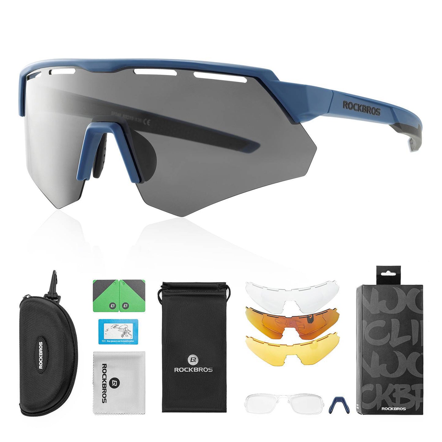 Polarized cycling glasses with 4 interchangeable lenses ROCKBROS