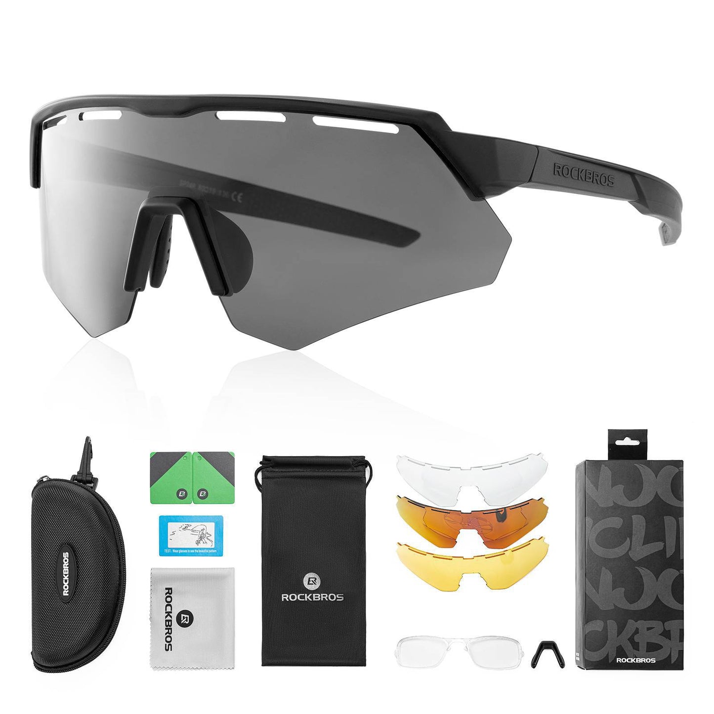 Polarized cycling glasses with 4 interchangeable lenses ROCKBROS