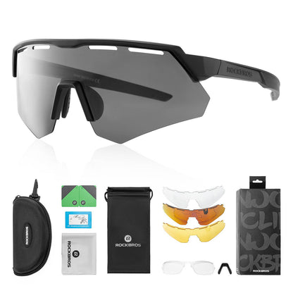 Polarized cycling glasses with 4 interchangeable lenses ROCKBROS