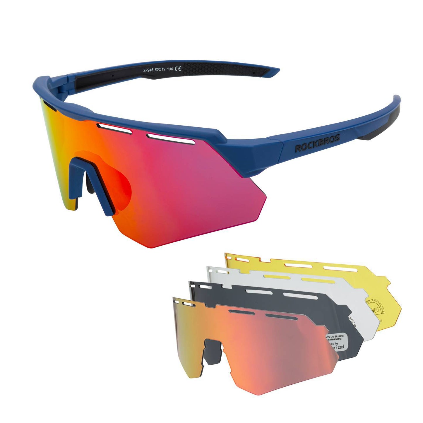 Polarized cycling glasses with 4 interchangeable lenses ROCKBROS