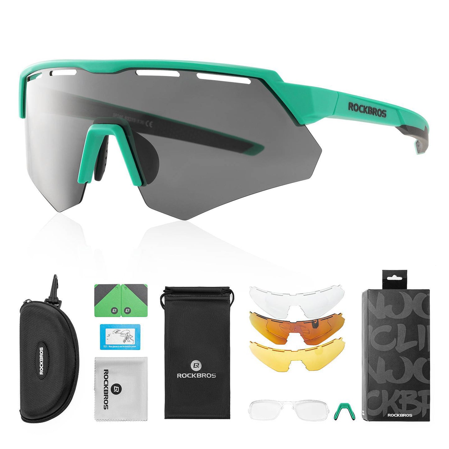 Polarized cycling glasses with 4 interchangeable lenses ROCKBROS