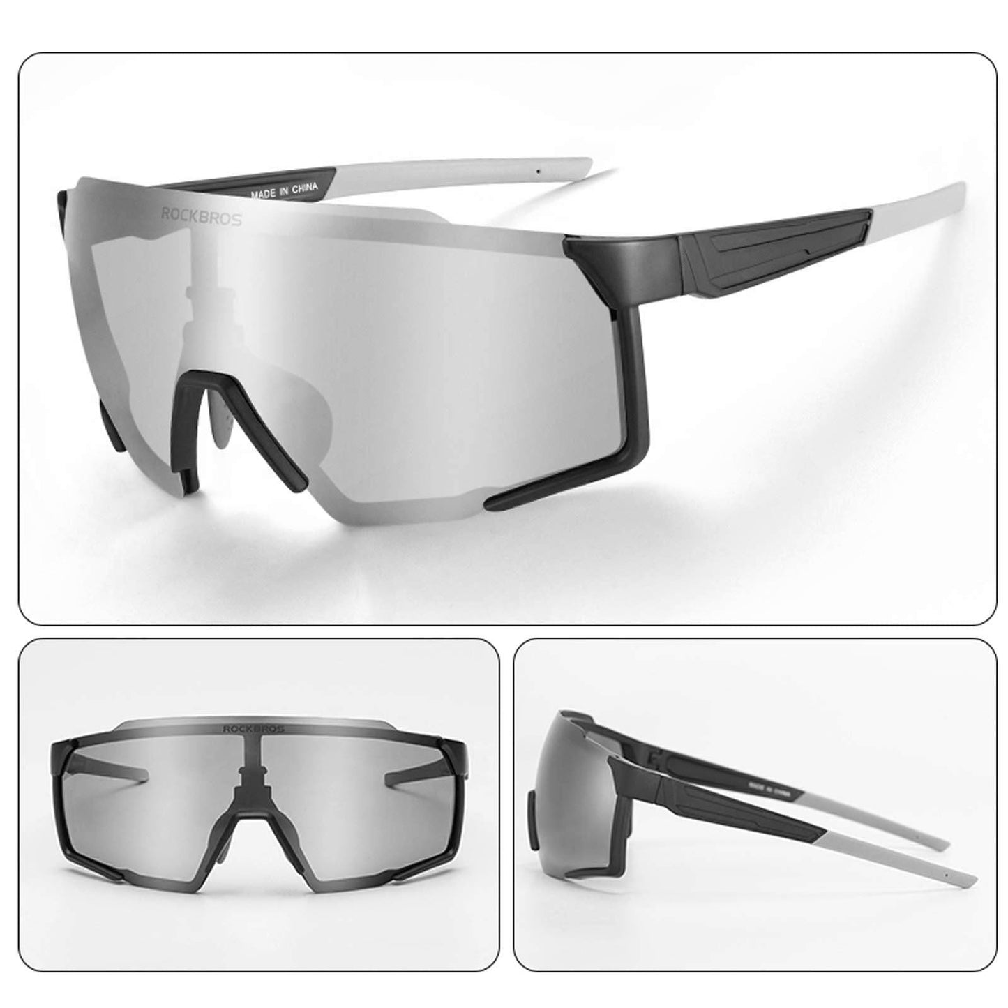Polarized sunglasses, cycling glasses for outdoor sports, black, ROCKBROS