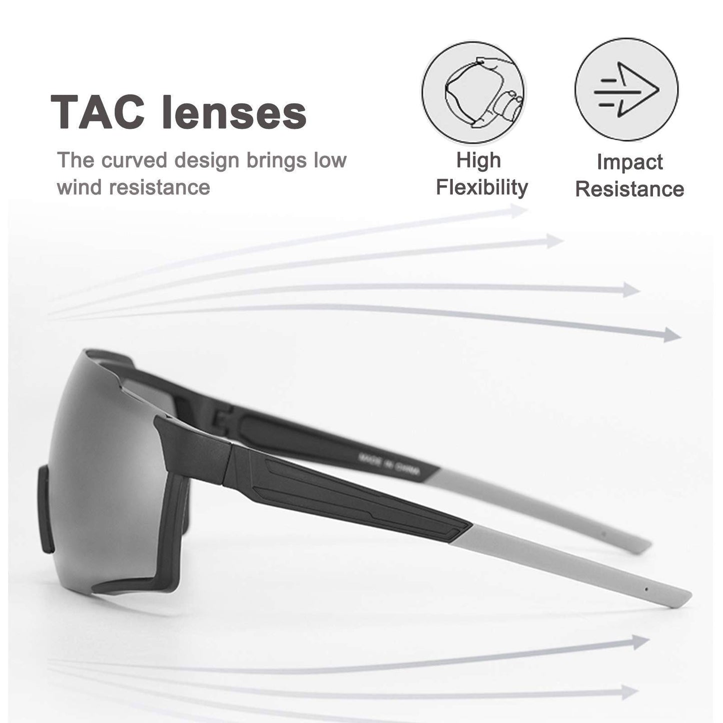 Polarized sunglasses, cycling glasses for outdoor sports, black, ROCKBROS