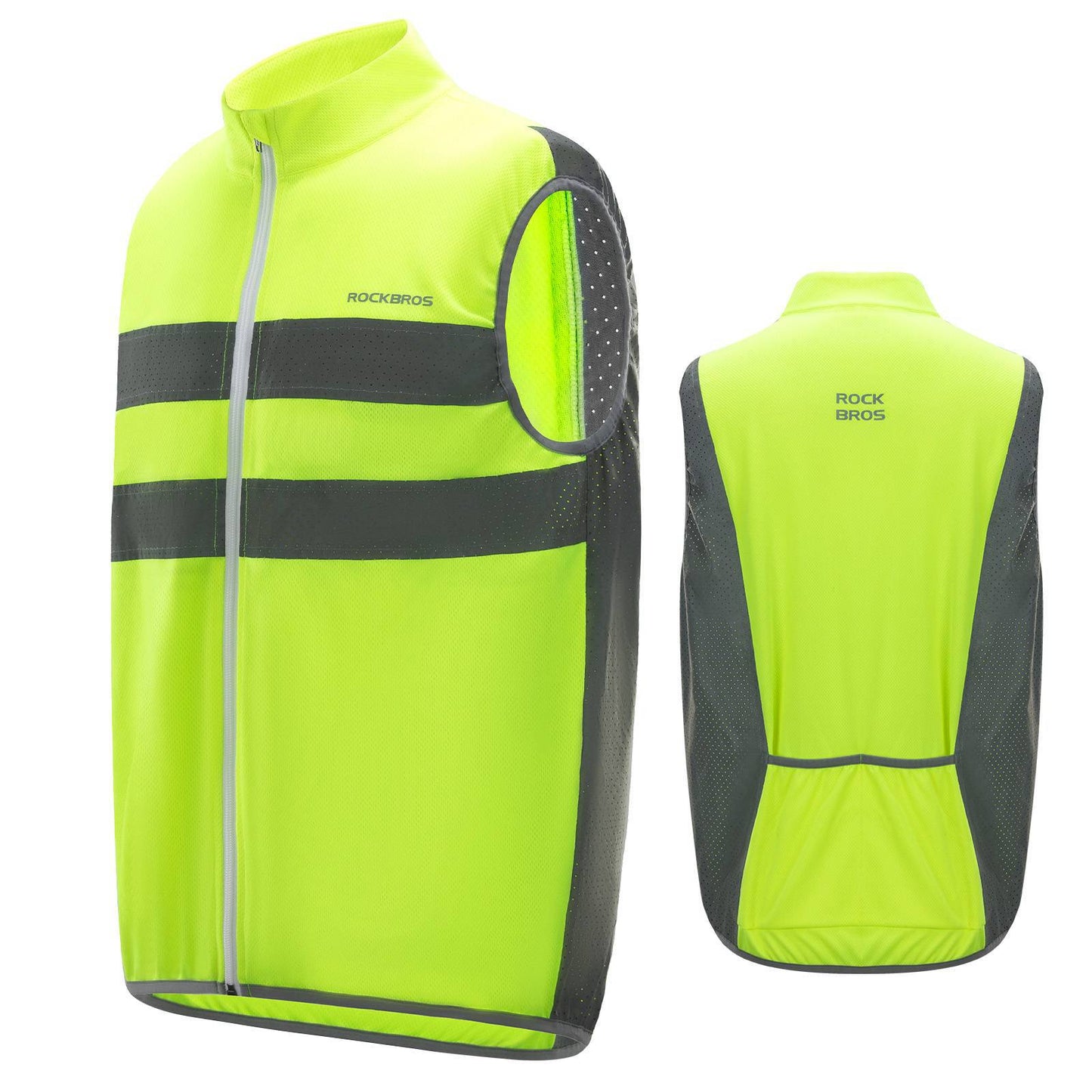 Reflective Riding Vest, Safety Vest, Fluorescent Green, ROCKBROS