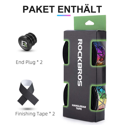 Non-slip bicycle handlebar tape for MTB and road bikes, 2 rolls, ROCKBROS