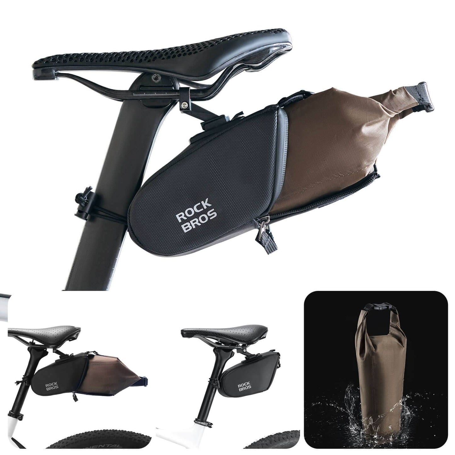 Saddle bag, waterproof bicycle bag, expandable with inner pocket, ROCKBROS