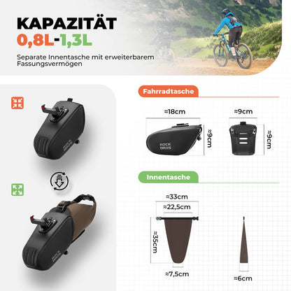 Saddle bag, waterproof bicycle bag, expandable with inner pocket, ROCKBROS