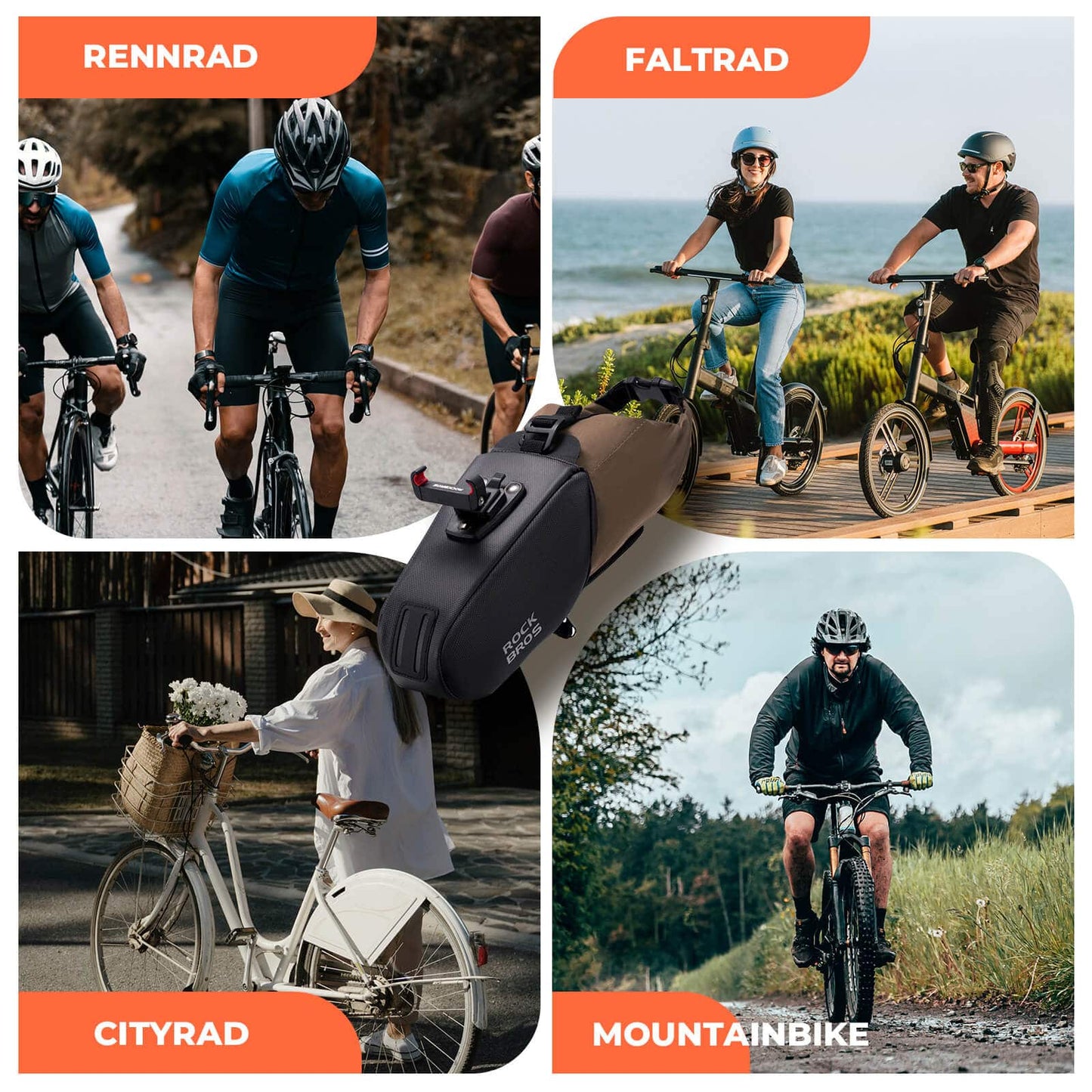 Saddle bag, waterproof bicycle bag, expandable with inner pocket, ROCKBROS