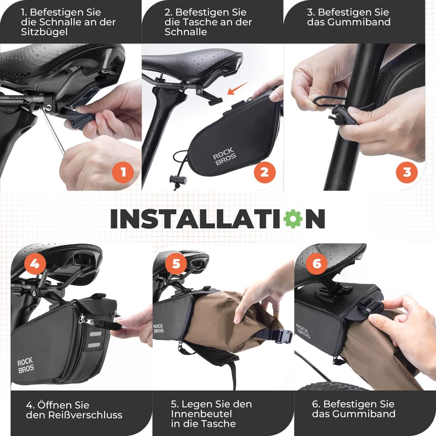 Saddle bag, waterproof bicycle bag, expandable with inner pocket, ROCKBROS