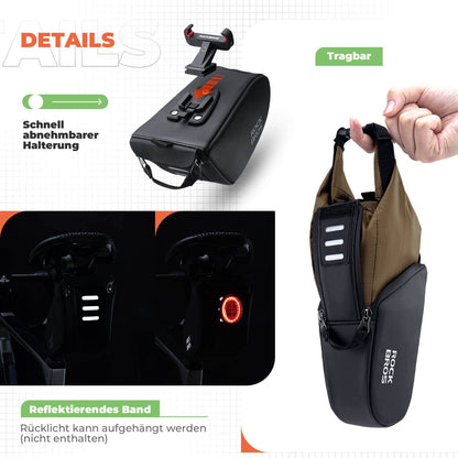 Saddle bag, waterproof bicycle bag, expandable with inner pocket, ROCKBROS