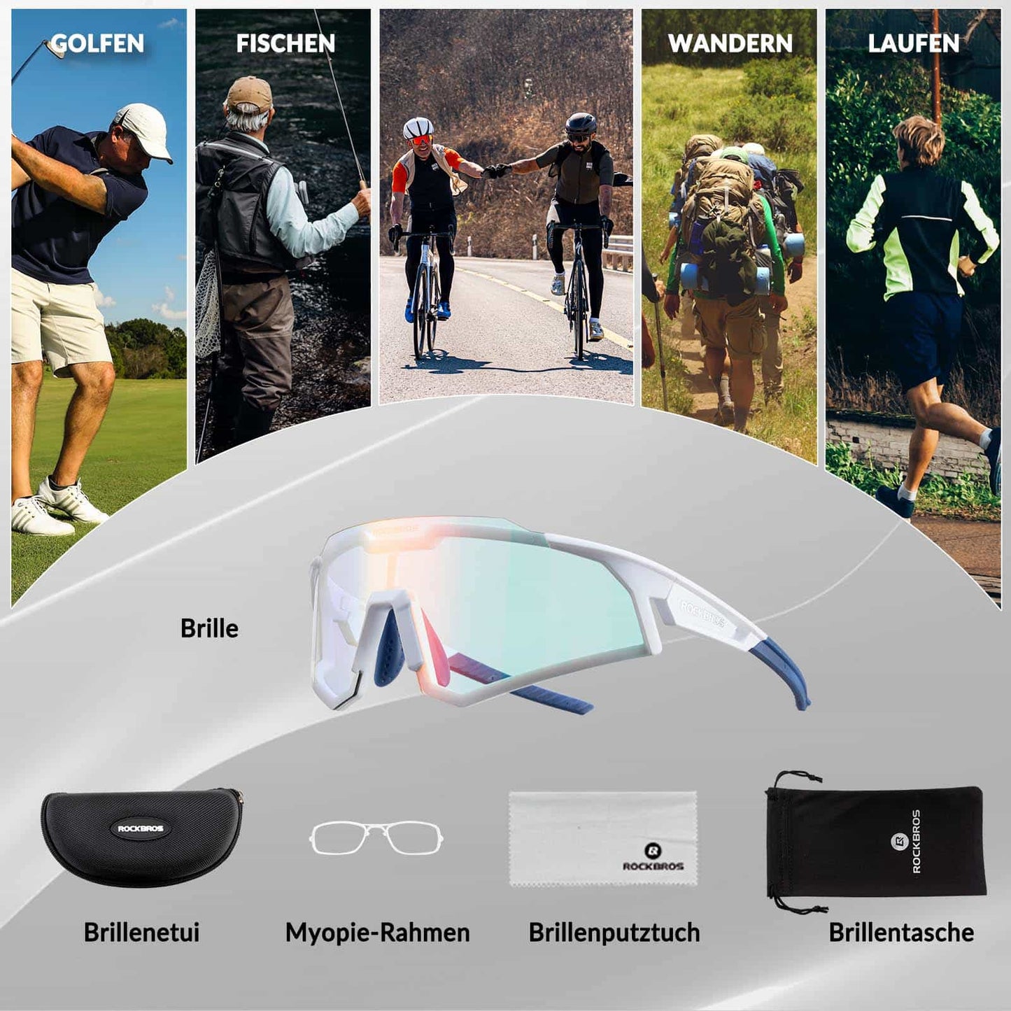 Sunglasses, cycling glasses, self-tinting, outdoor, UV400 protection, ROCKBROS