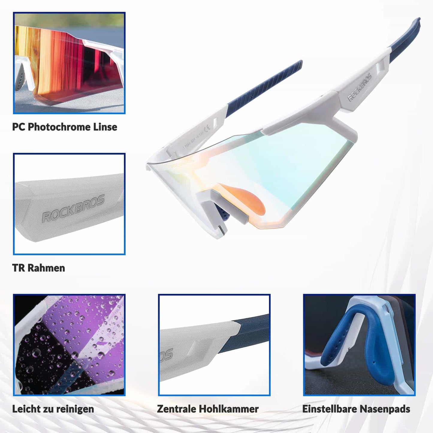 Sunglasses, cycling glasses, self-tinting, outdoor, UV400 protection, ROCKBROS