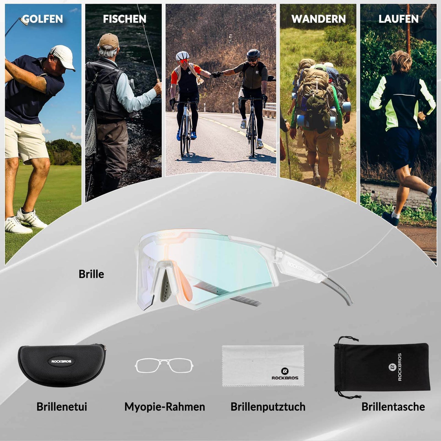 Sunglasses, cycling glasses, self-tinting, outdoor, UV400 protection, ROCKBROS