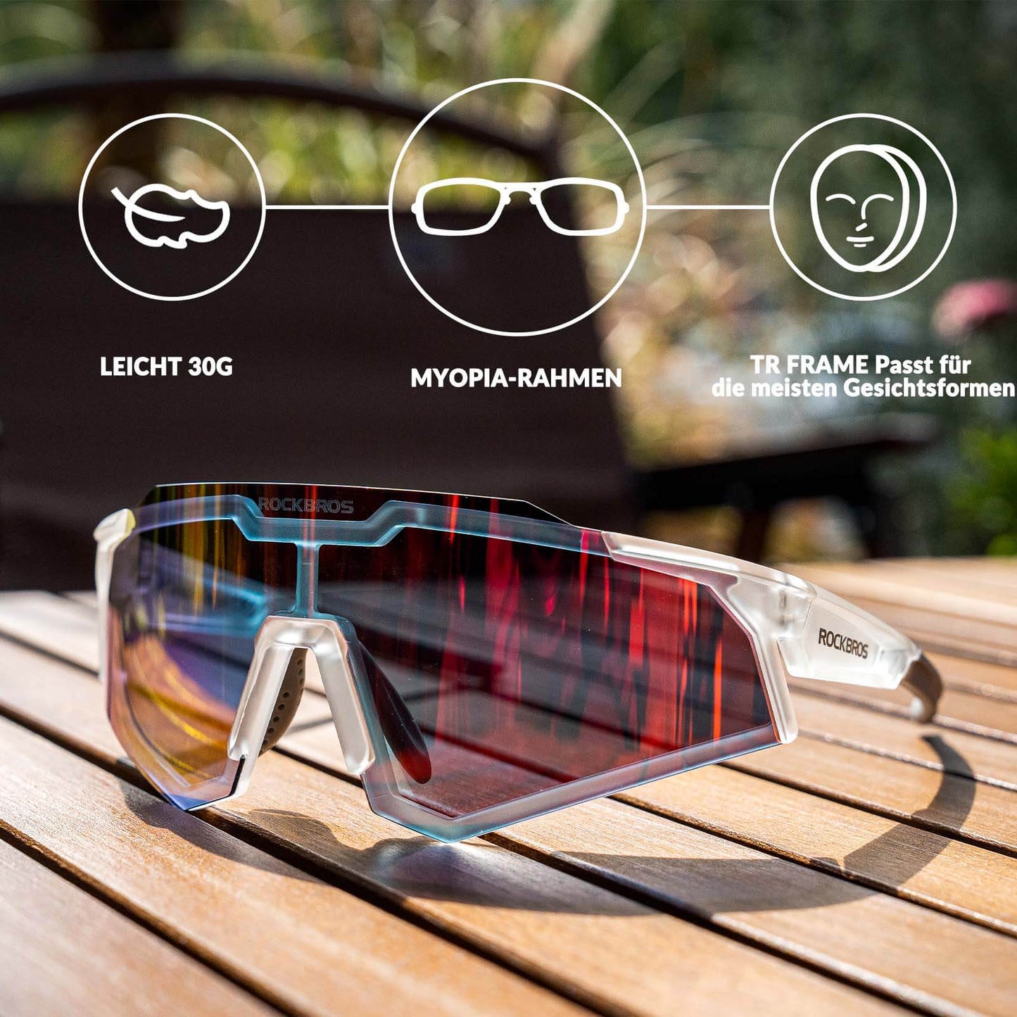 Sunglasses, cycling glasses, self-tinting, outdoor, UV400 protection, ROCKBROS