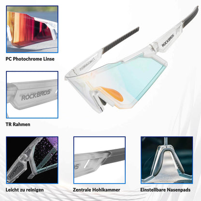 Sunglasses, cycling glasses, self-tinting, outdoor, UV400 protection, ROCKBROS