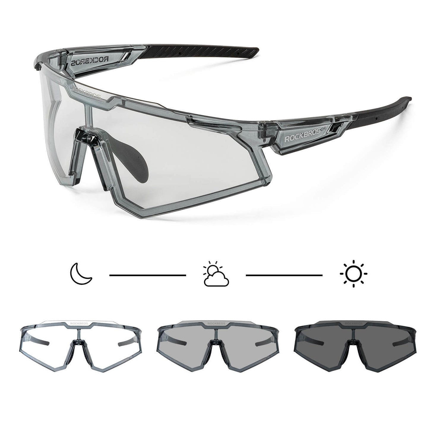 Sunglasses, cycling glasses, self-tinting, outdoor, UV400 protection, ROCKBROS