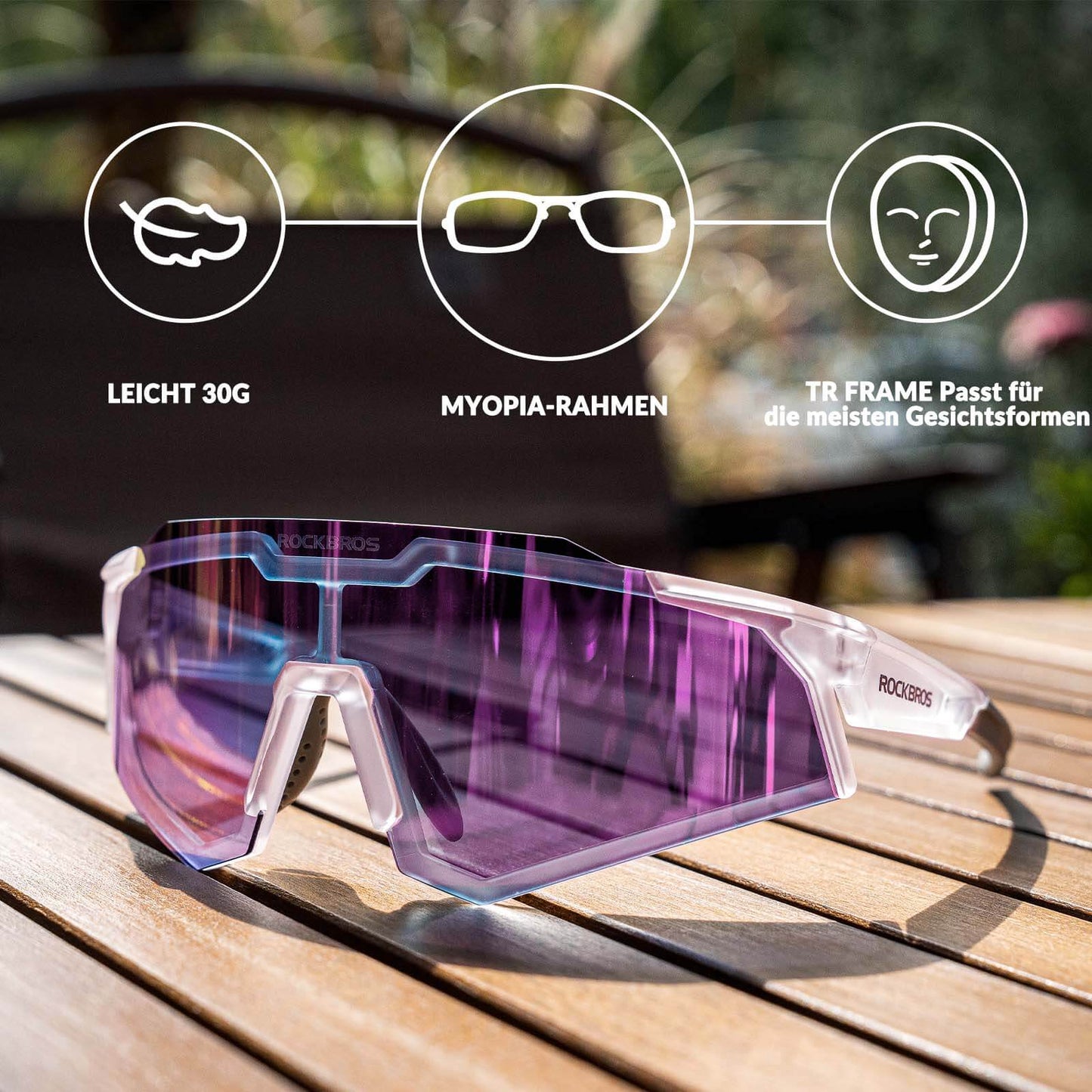 Sunglasses, cycling glasses, self-tinting, outdoor, UV400 protection, ROCKBROS