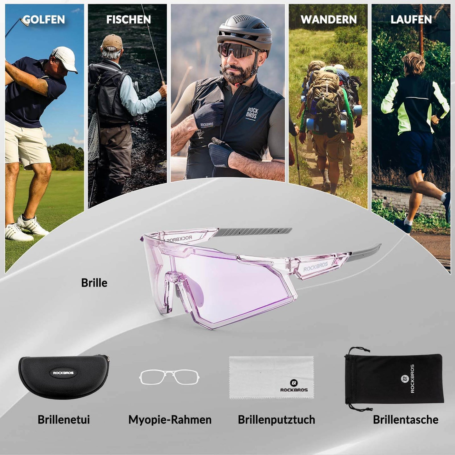Sunglasses, cycling glasses, self-tinting, outdoor, UV400 protection, ROCKBROS