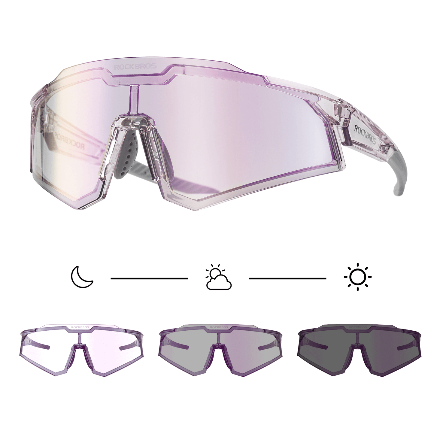 Sunglasses, cycling glasses, self-tinting, outdoor, UV400 protection, ROCKBROS