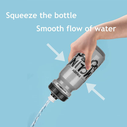 ROCKBROS 600ml sports water bottle made of PP5, supplied with dust cover.