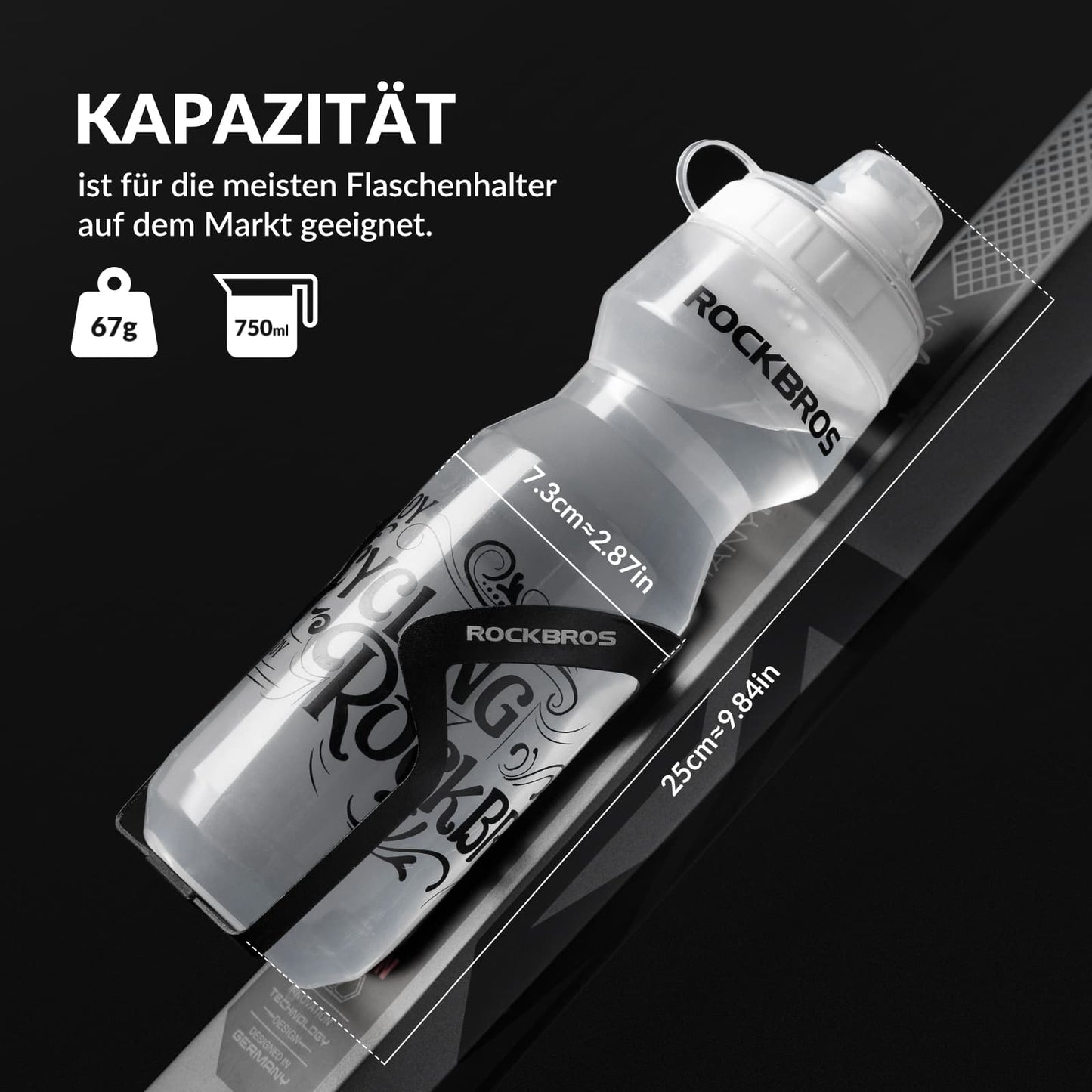 Sports Water Bottle 750ml Bicycle Water Bottle BPA-Free ROCKBROS