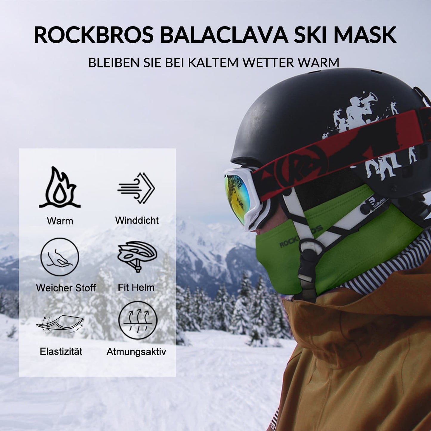Balaclava 2-Pack Autumn/Winter for Outdoor Sports Unisex ROCKBROS