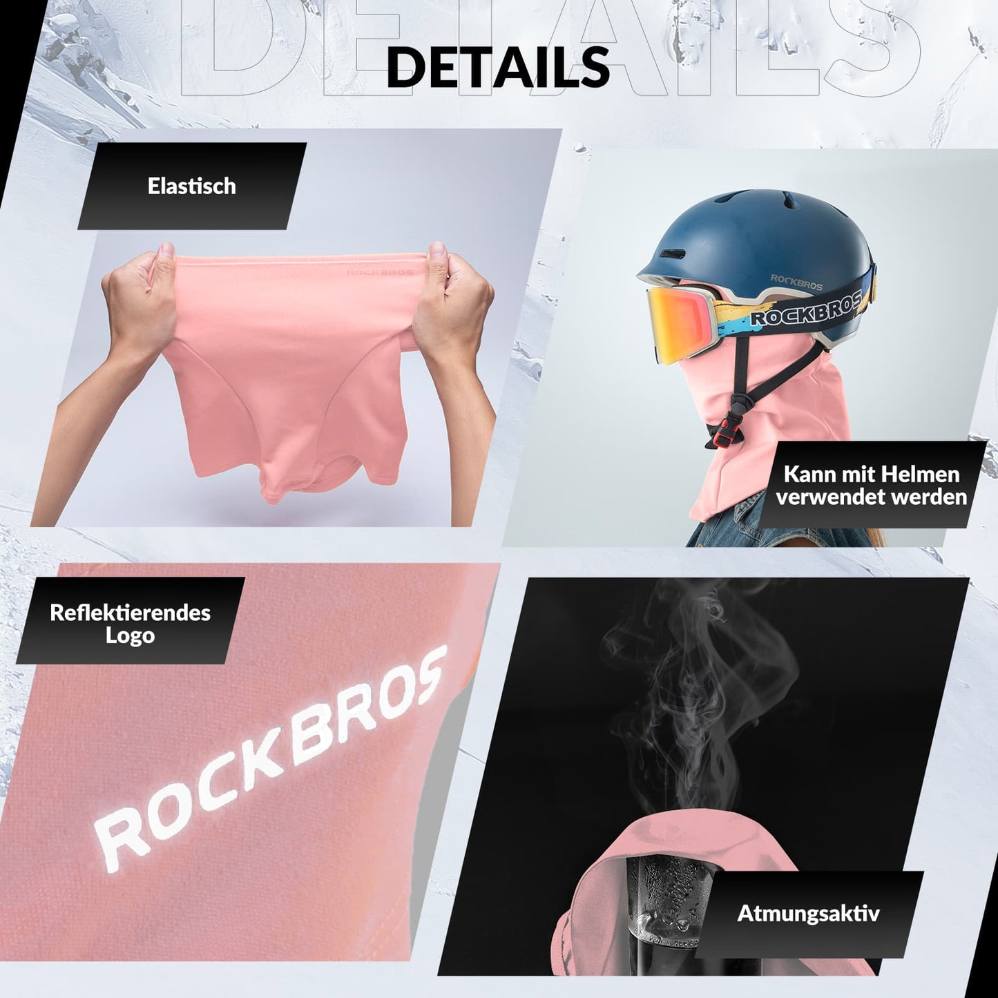 Balaclava 2-Pack Autumn/Winter for Outdoor Sports Unisex ROCKBROS