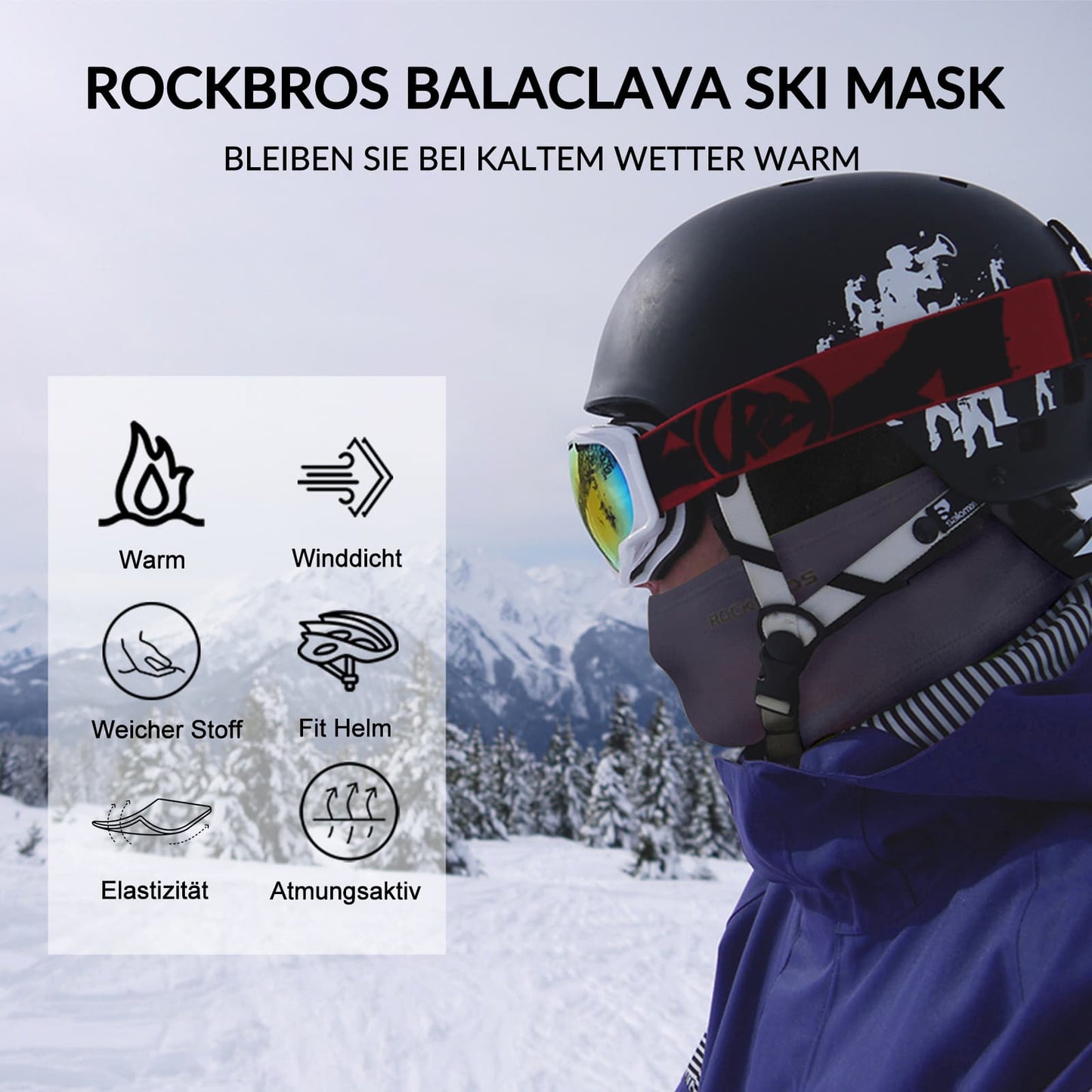 Balaclava 2-Pack Autumn/Winter for Outdoor Sports Unisex ROCKBROS