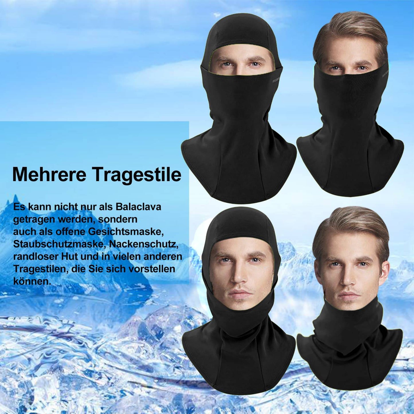 Balaclava 2-Pack Autumn/Winter for Outdoor Sports Unisex ROCKBROS