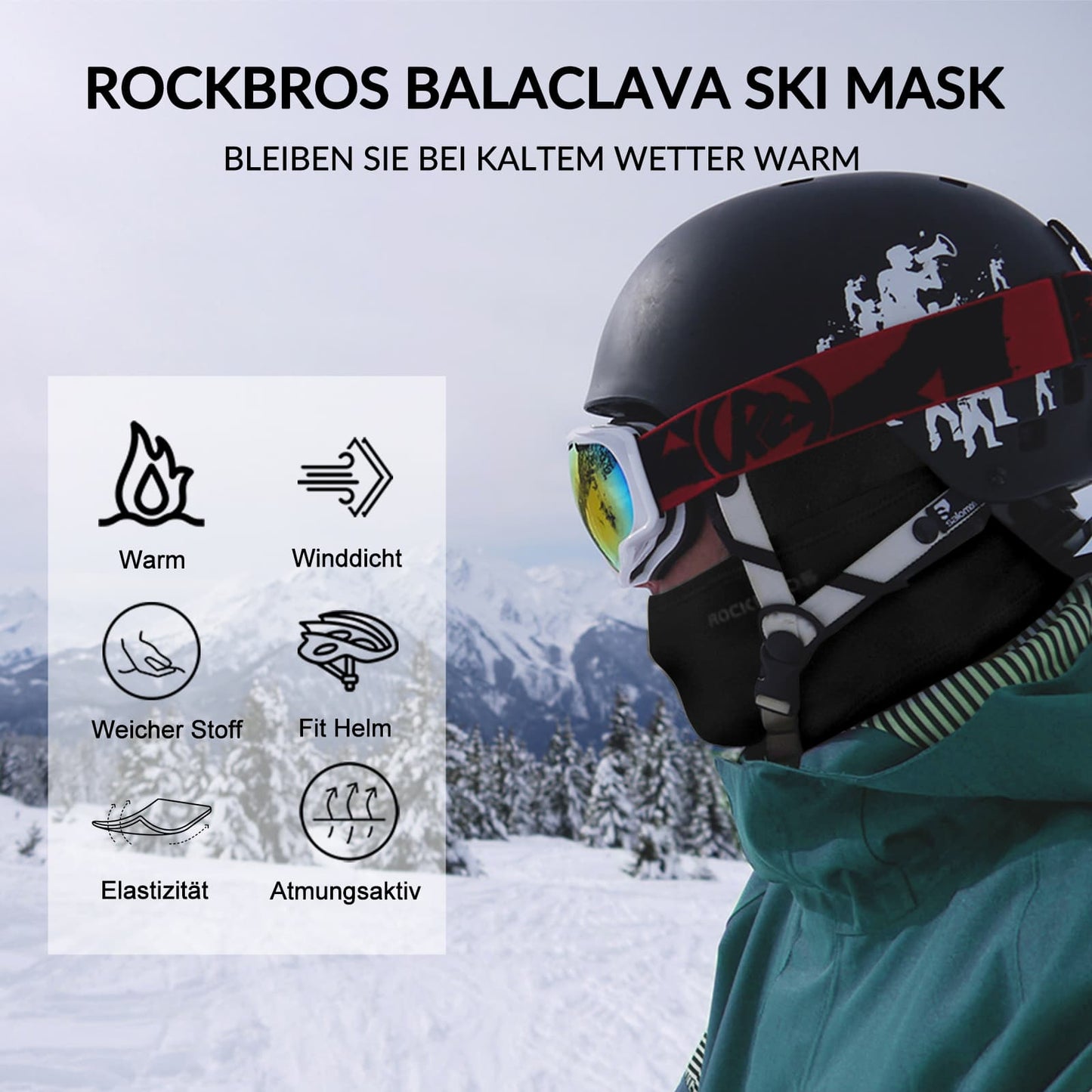 Balaclava 2-Pack Autumn/Winter for Outdoor Sports Unisex ROCKBROS