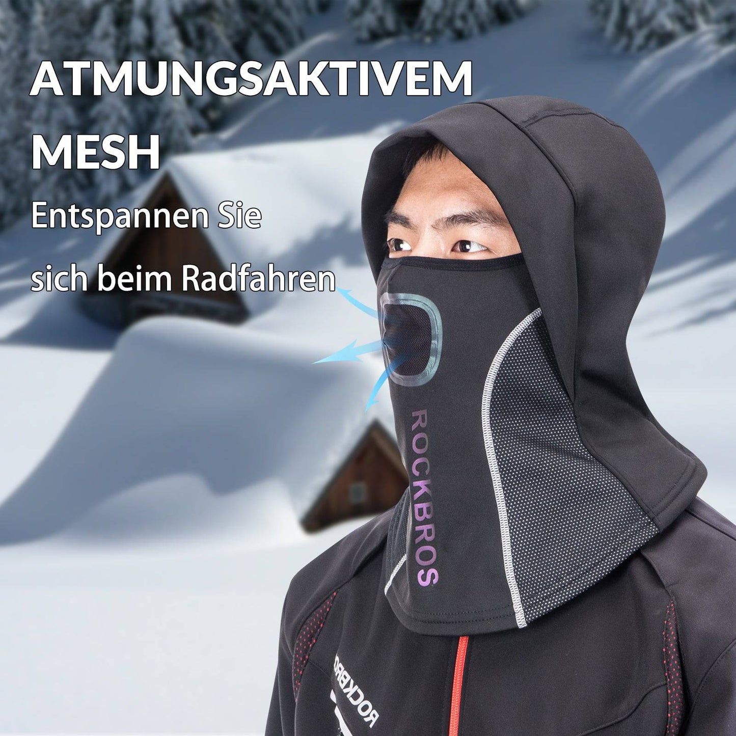 Balaclava with breathable mesh for outdoor sports, unisex, ROCKBROS