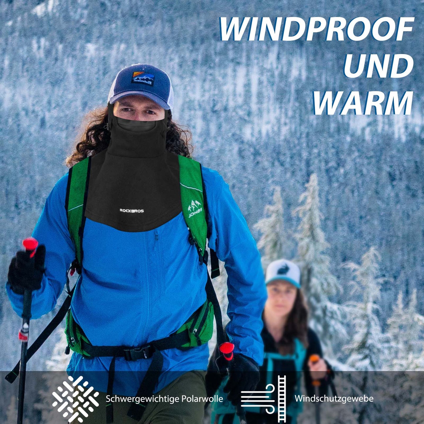 Winter balaclava, warmer for outdoor sports, ROCKBROS